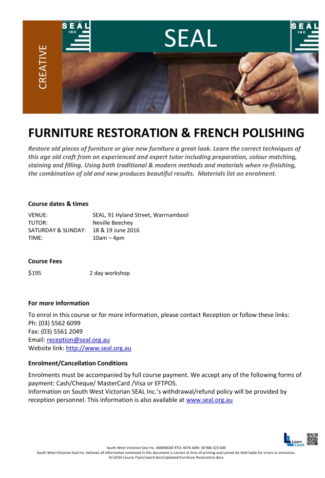 SEAL Furniture Restoration JUNE 2016